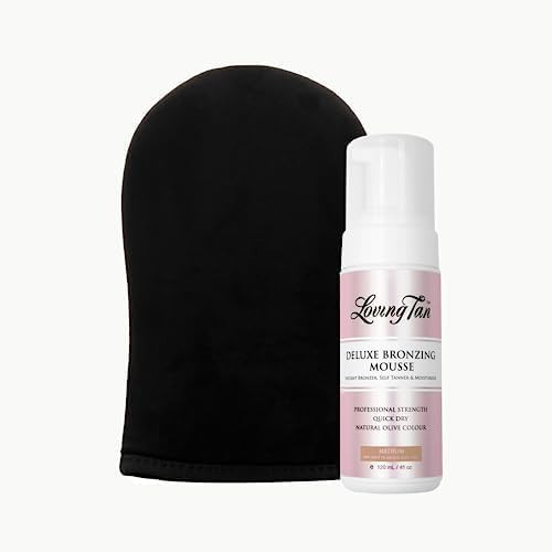 Loving Tan Deluxe Bronzing Mousse, Medium + Deluxe Applicator Mitt - Streak Free, Natural looking, Professional Strength Sunless Tanner - Cruelty Free, Naturally Derived DHA - 4 FL Oz | Amazon (US)