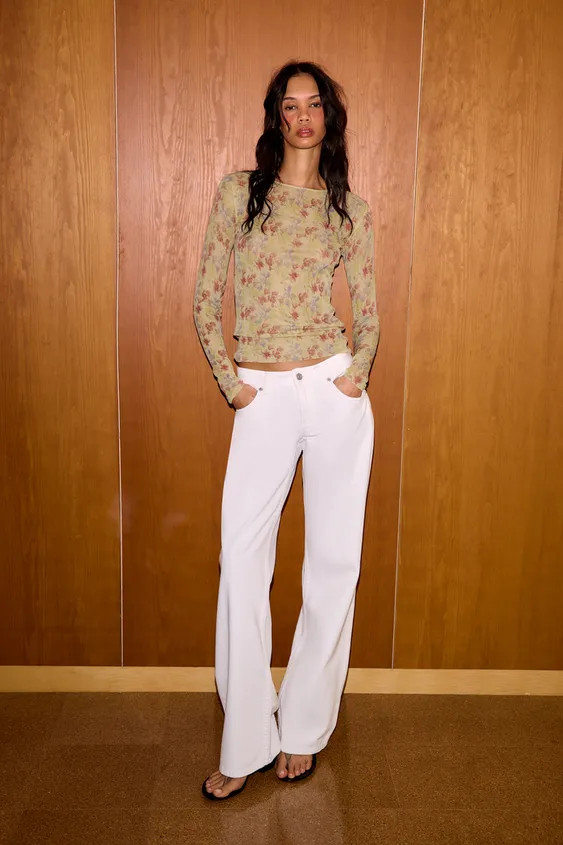TOP EN MAILLE À IMPRIMÉ FLORAL | Zara FR