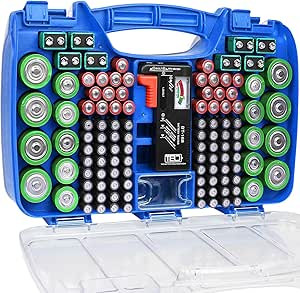 THE BATTERY ORGANISER, Battery Organizer Storage Case with Tester, Stores & Protects Up to 180 Ba... | Amazon (US)