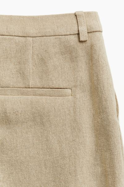 Tailored linen trousers - Beige - Ladies | H&M GB | H&M (UK, MY, IN, SG, PH, TW, HK)