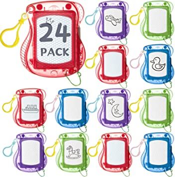 Outus 24 Pieces Mini Magnetic Drawing Boards Doodle Board for Kids Backpack Keychain Clip Drawing... | Amazon (US)