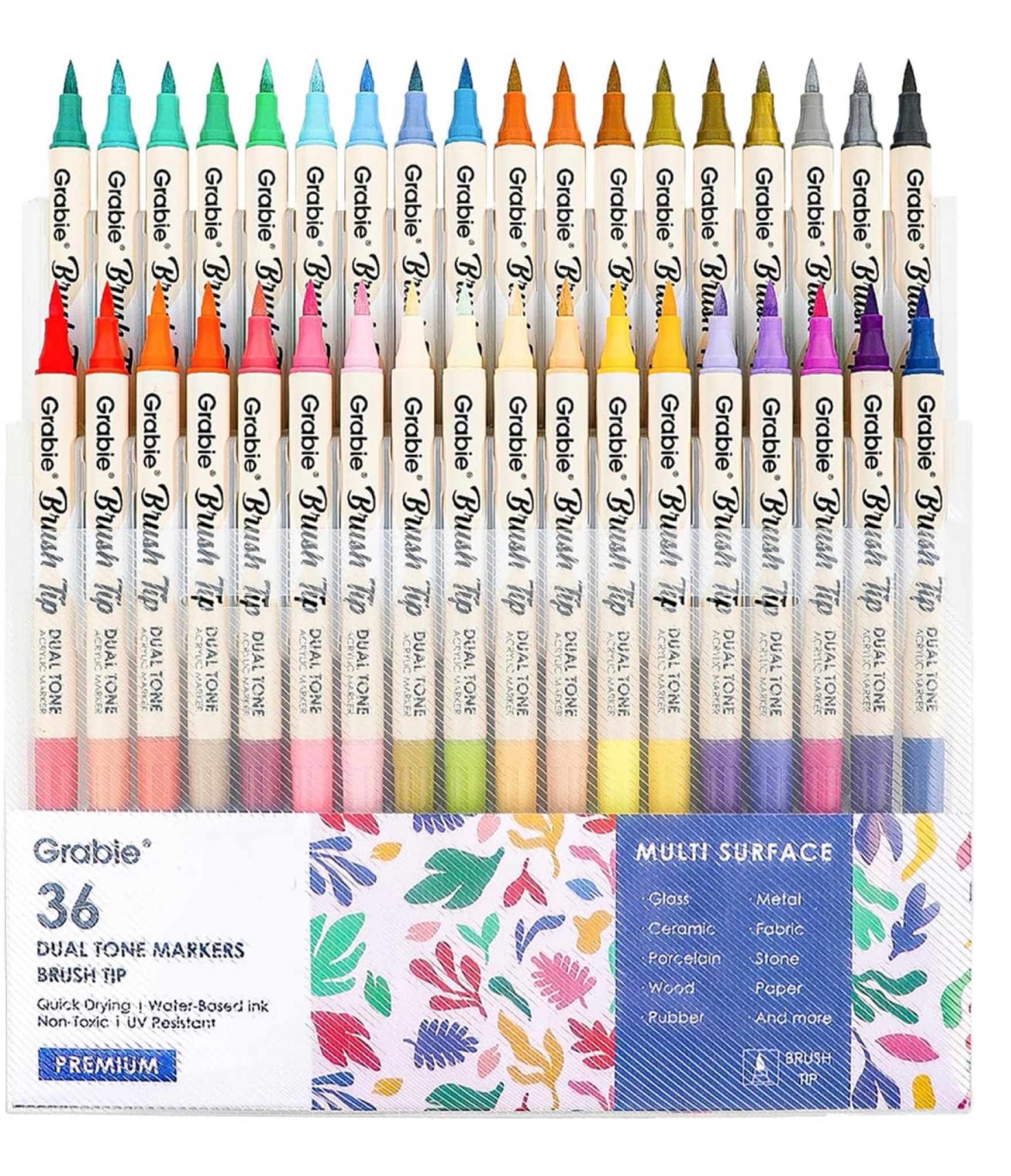 I bought this pack of acrylic markers to try out during my 30 days of creating and I’ve really enjoyed them. Think of using an acrylic marker like a mix between painting and drawing. It’s less messy than painting and allows the precision of a pen. I like that these are dual ended providing 2 tones per marker. Overall 10/10 and I would say good for all skill levels!