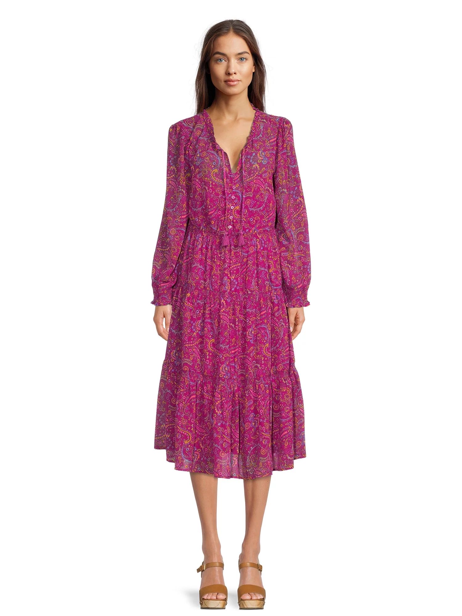 BeachLunchLounge Women's Tiered Print Dress | Walmart (US)