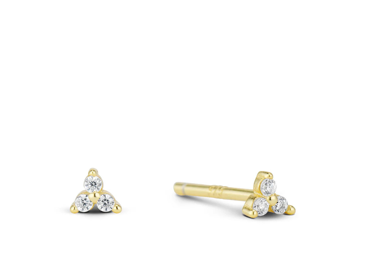 CZ TRI-STAR STUD EARRING | EP JEWELS 