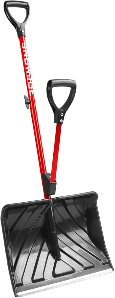 Snow Joe 18-Inch Snow Shovel with Assist Handle, Heavy Duty Shovels, Shovelution, Red | Amazon (US)