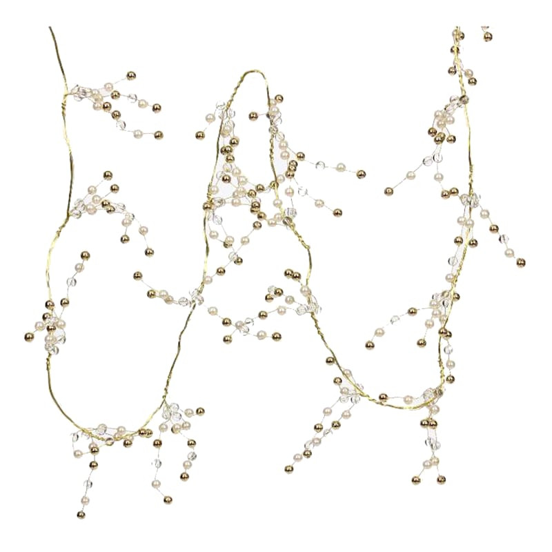 Gold Pearl Garland, 72" | At Home
