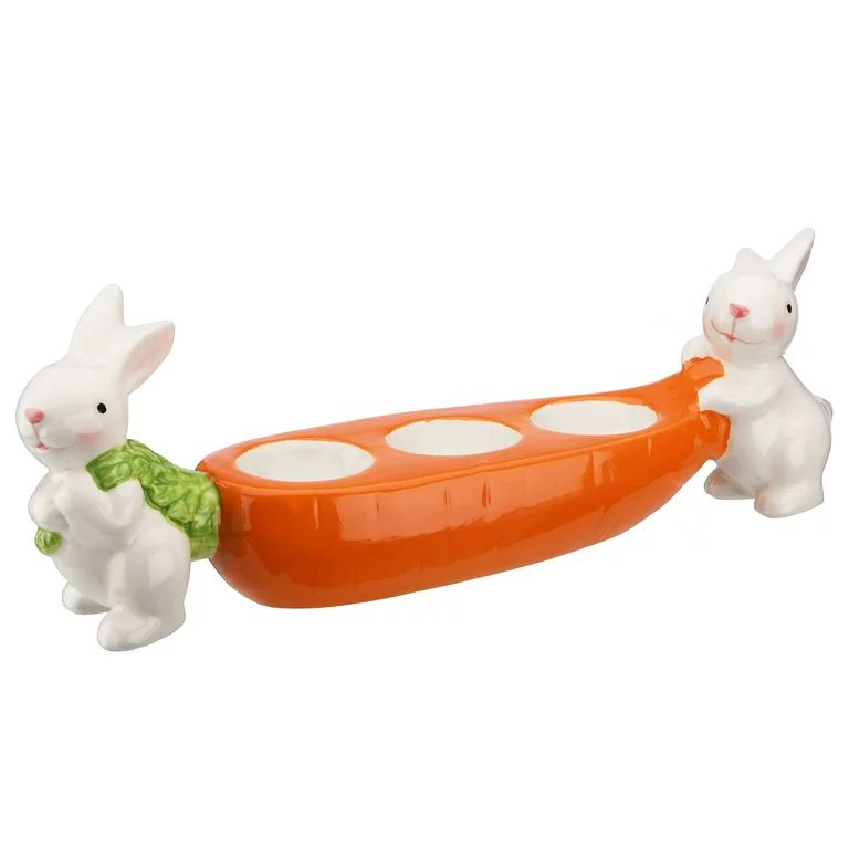 11" White and Orange Carrot Shaped Egg Holder Easter Decor - Walmart.com | Walmart (US)