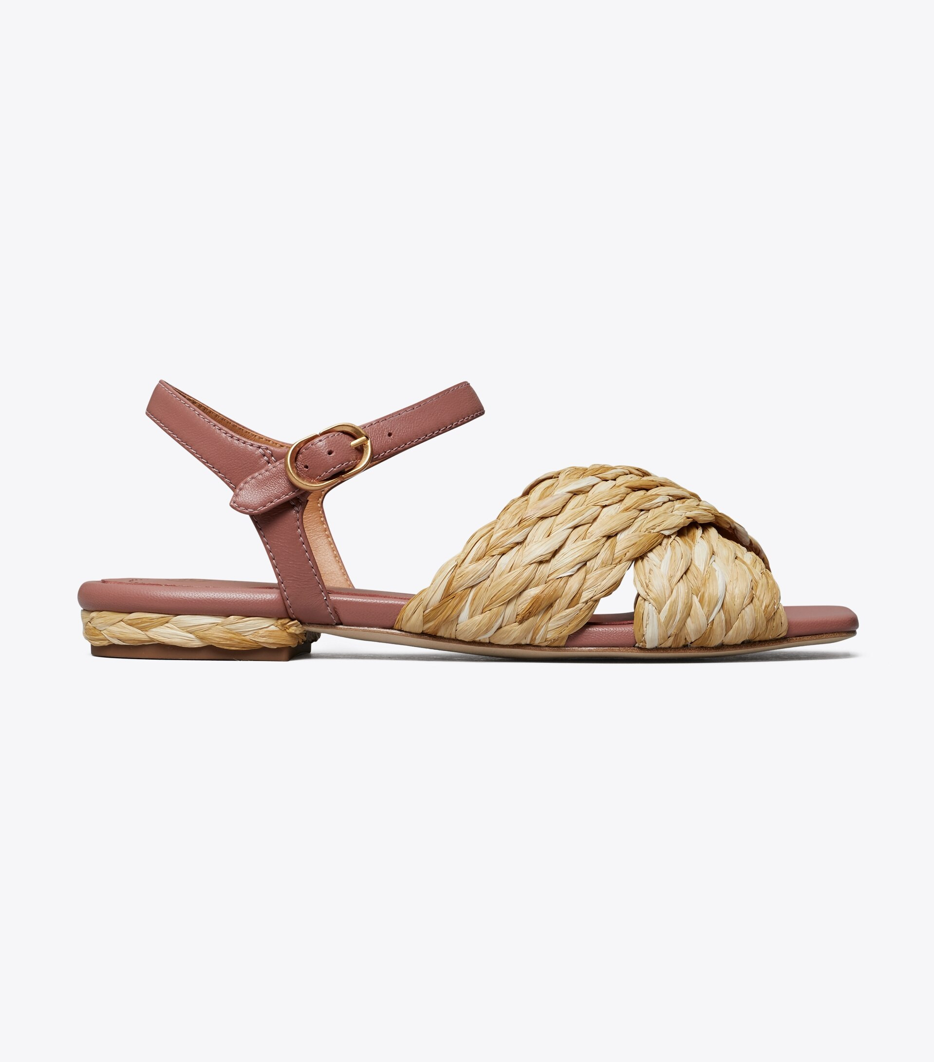 Kira Quilted Raffia Ankle-Strap Sandal | Tory Burch (US)