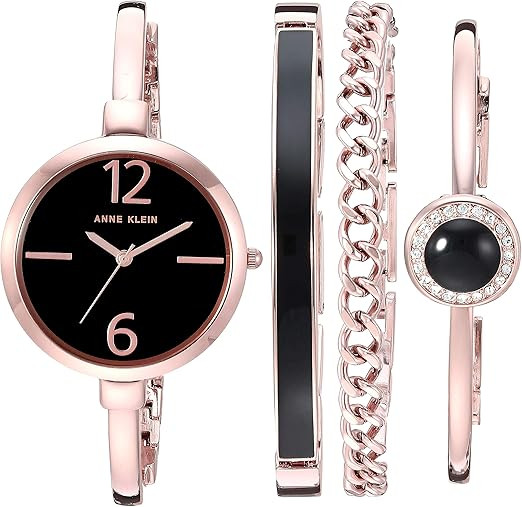 Anne Klein Women's Bangle Watch and Premium Crystal Accented Bracelet Set | Amazon (US)