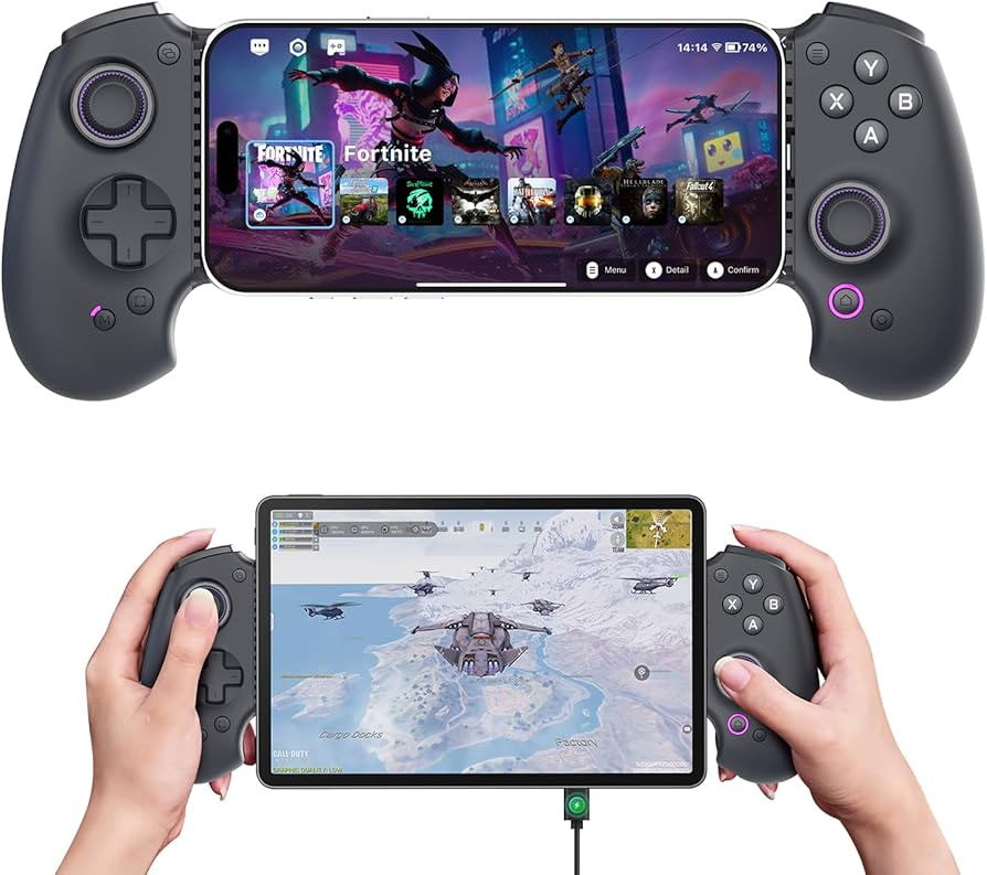 S9 Full-Size Gaming Phone Controller for iPhone 15/16, iPad Mini 6/7, Android Tablet, Bluetooth... | Amazon (US)