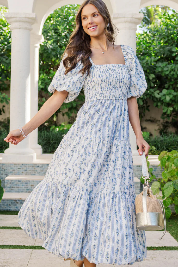 Always In Style Blue Floral Maxi Dress | The Mint Julep Boutique