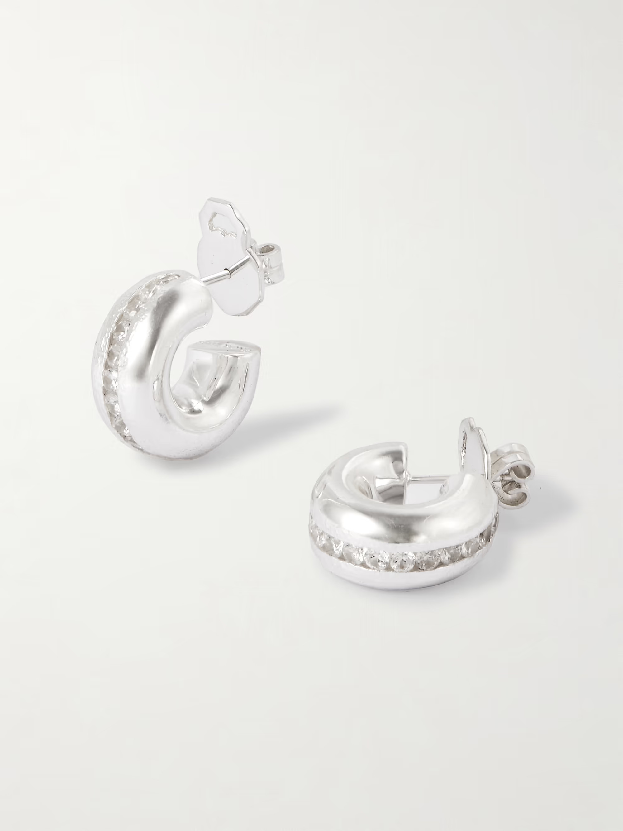 Prado medium white gold-plated silver crystal earrings | NET-A-PORTER (US)