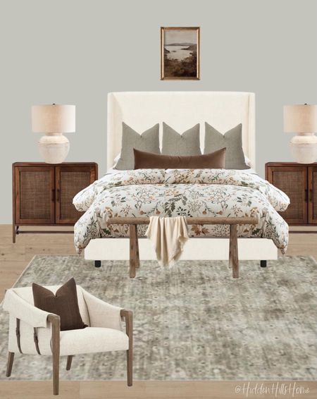 Modern traditional bedroom mood board, bedroom design inspo, master bedroom decor, bedroom design inspo #bed

#LTKhome #LTKsalealert