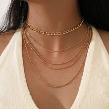 5pcs Metal Chain Necklace | SHEIN