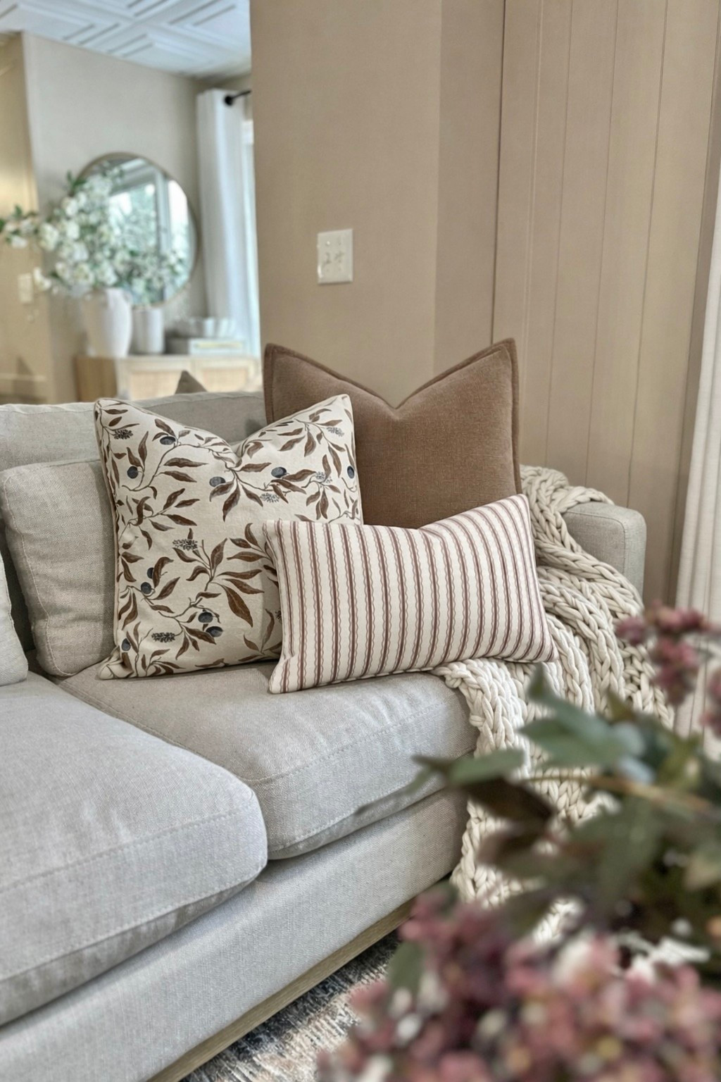 Amazon Pillow Covers for a Warm Neutral Living Room

Follow @farmtotablecreations on Instagram for more home decor inspiration and daily finds.

These Amazon pillow covers are such a pretty mix for a warm neutral space. I love the soft floral print paired with the striped lumbar and rich solid brown accent pillow. It’s an easy way to make your sofa feel layered, cozy, and a little more custom without spending a fortune.

#amazonpillows #pillowcovers #throwpillows #lumbarpillow #neutraldecor #livingroomdecor #sofadecor #amazonhome #pillows #cozylivingroom

#LTKHome #LTKSaleAlert
