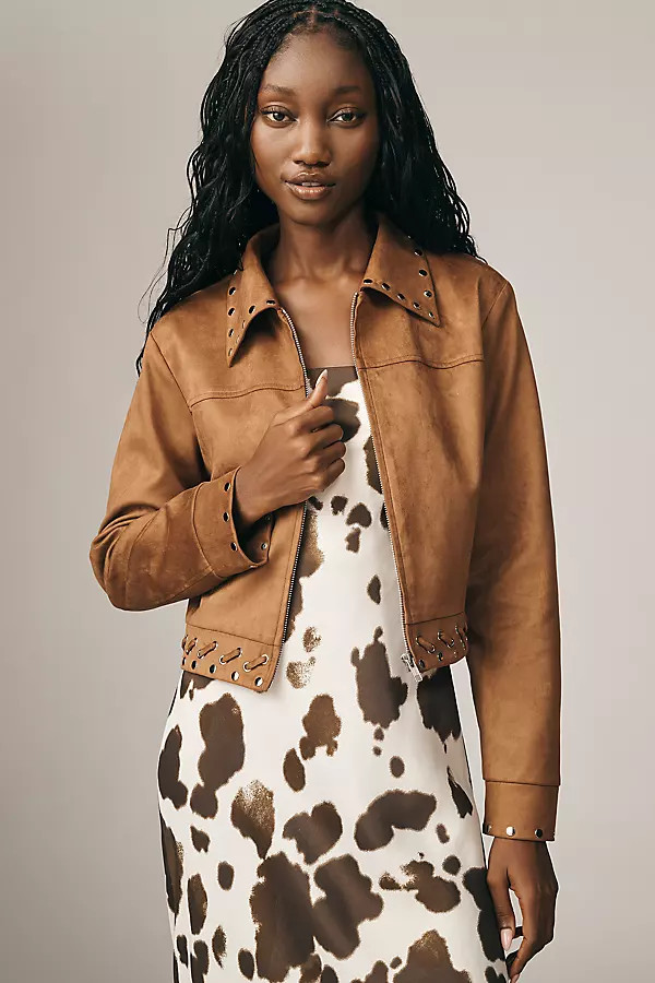 Mare Mare Faux-Suede Studded Jacket | Anthropologie (US)