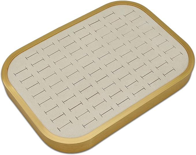 TheDisplayGuys - Aluminum Jewelry Organizer Display Tray - Faux Suede Insert - 76 Ring Holder Slo... | Amazon (US)