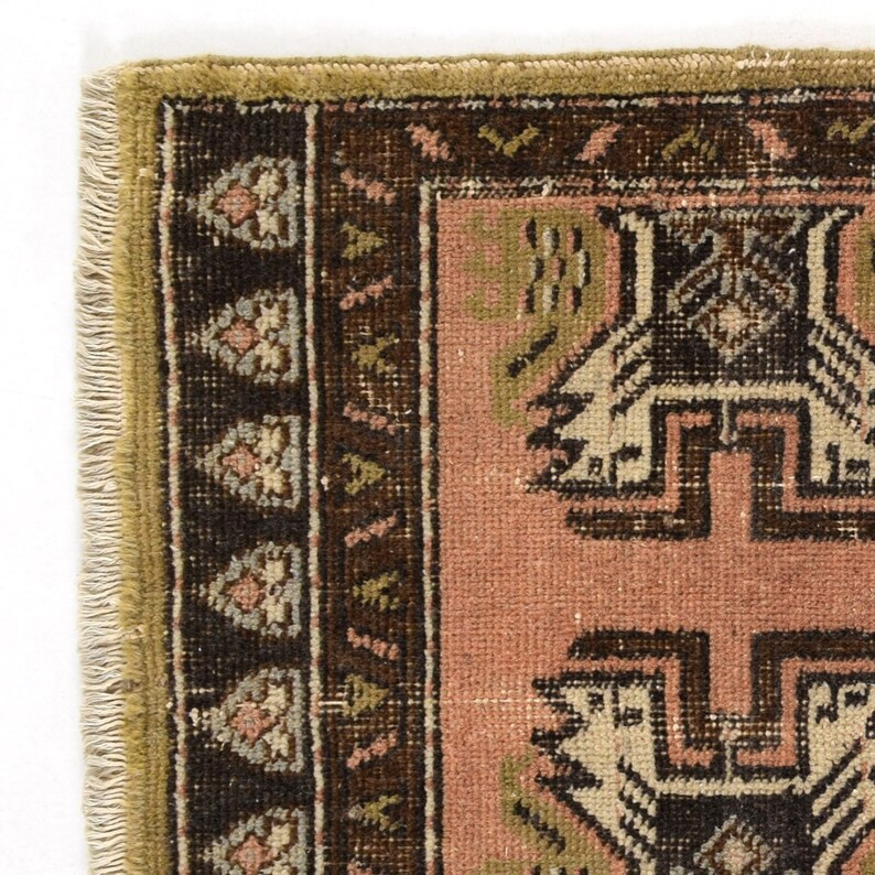 small vintage turkish oushak oriental bohemian boho persian moroccan boho tribal rug 2 x 4 rug ar... | Etsy (US)