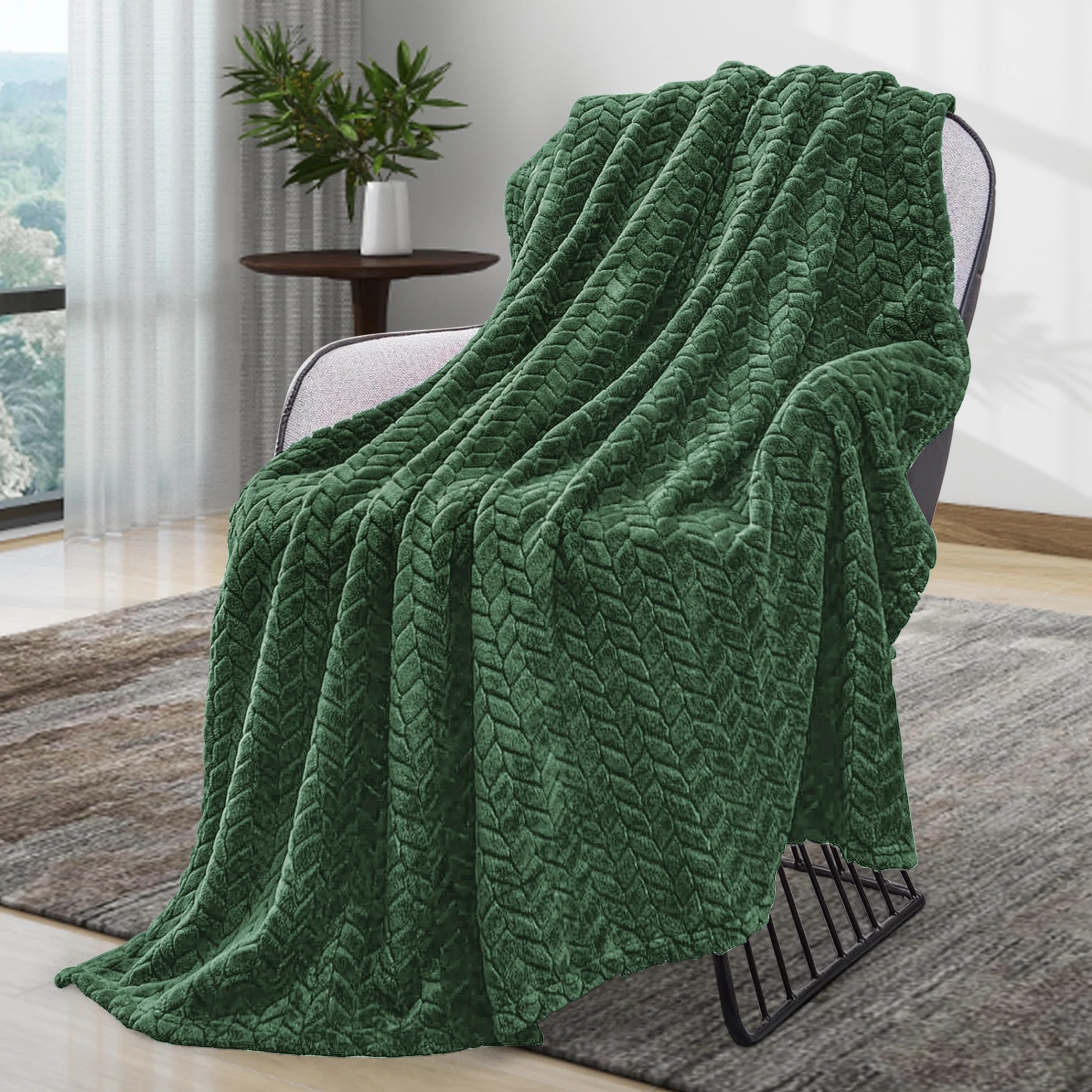 Fleece Throw Blanket, 50''x60'', Green Blanket Cozy Plush Fleece Blanket Throw Size, Flannel Blan... | Walmart (US)