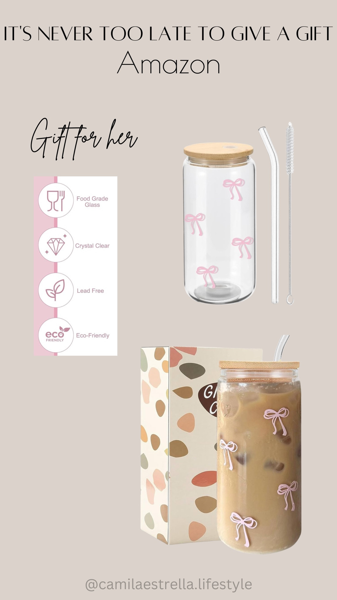 Cutest glass cup- Gift for her 

#LTKMostLoved #LTKU #LTKGiftGuide