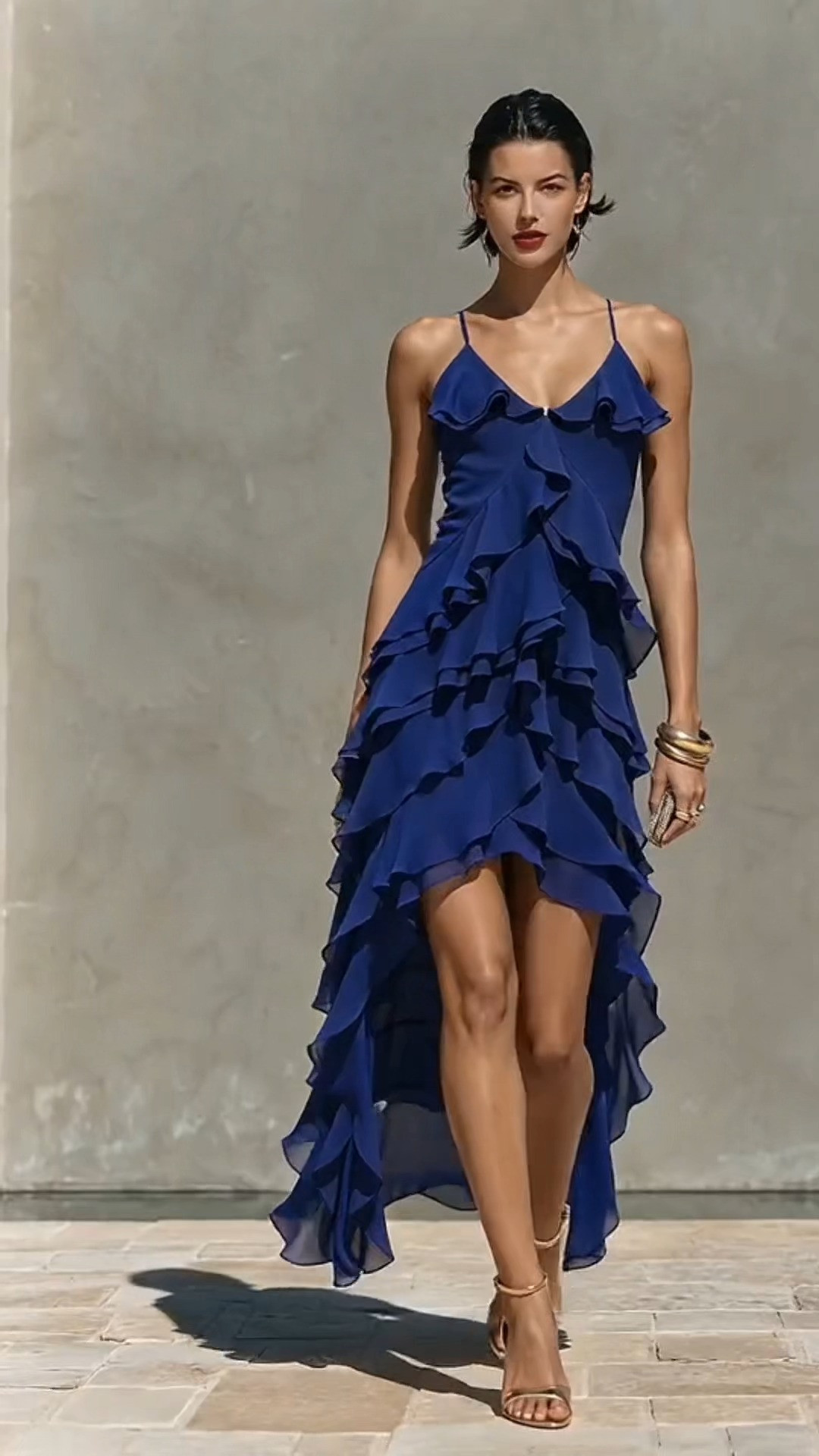Cobalt Blue Ruffle High Low Chiffon Dress 

 #LTKootd #LTKOver40 #LTKWedding