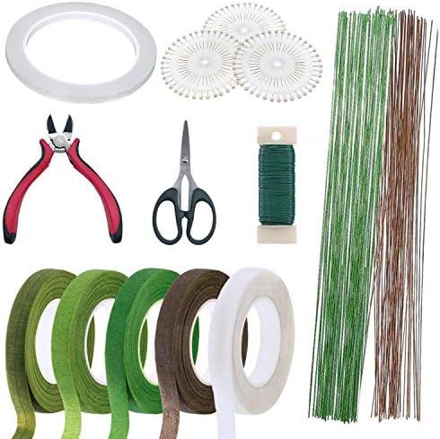 Floral Arrangement Tool Kit, Woohome 2 Style Tape Stem Wrap, 2 Style Floral Wire, Wire Cutter, Sc... | Amazon (US)