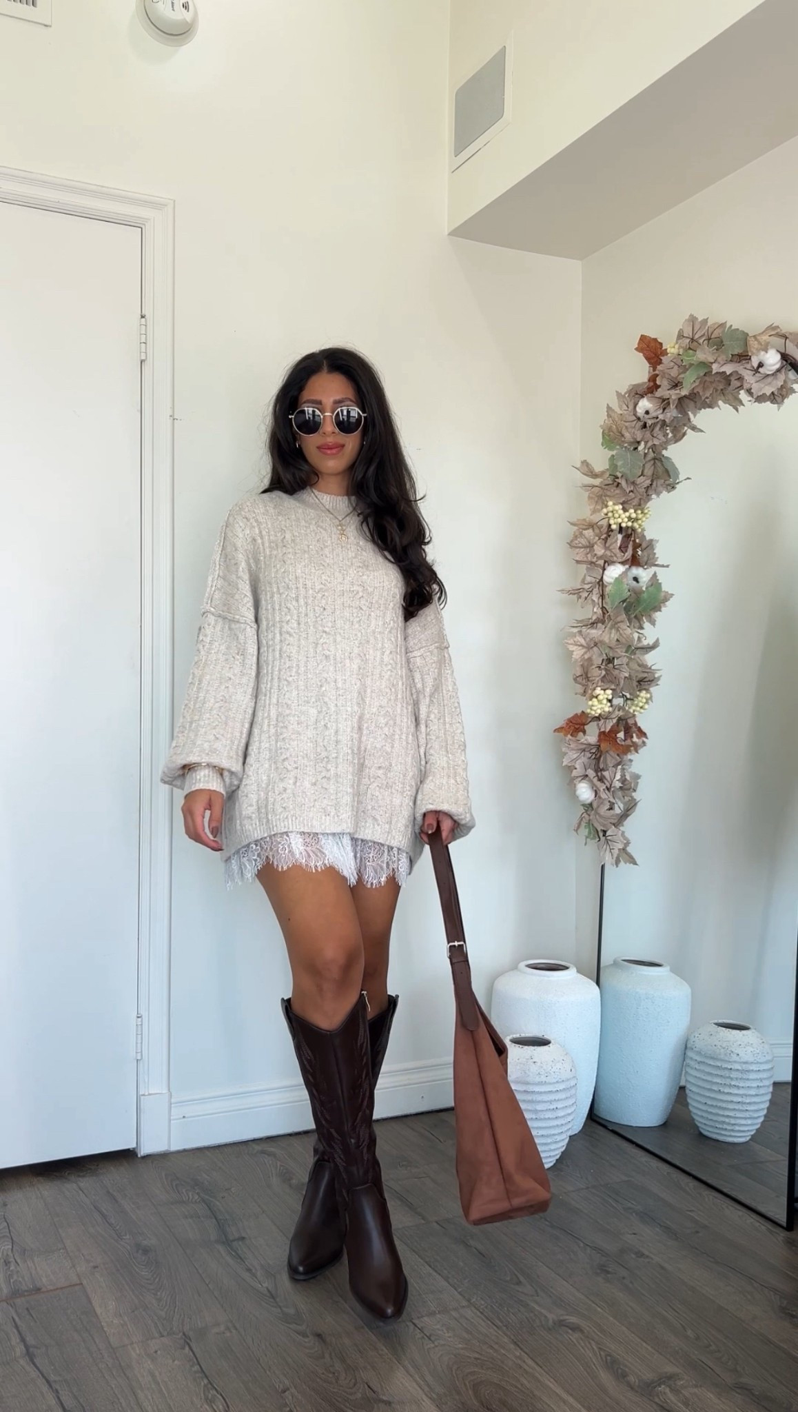 Slip skirt and oversized sweaters fall outfit idea! 

#LTKStyleTip #LTKSeasonal #LTKFindsUnder50