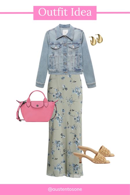A dressy look with a denim jacket is totally possible. For an added element of glam pair this casual layer with a chic bag in a fun color, throw on your favorite heels and finish the look off with some hoop earrings  

#LTKFindsUnder100 #LTKStyleTip #LTKSeasonal