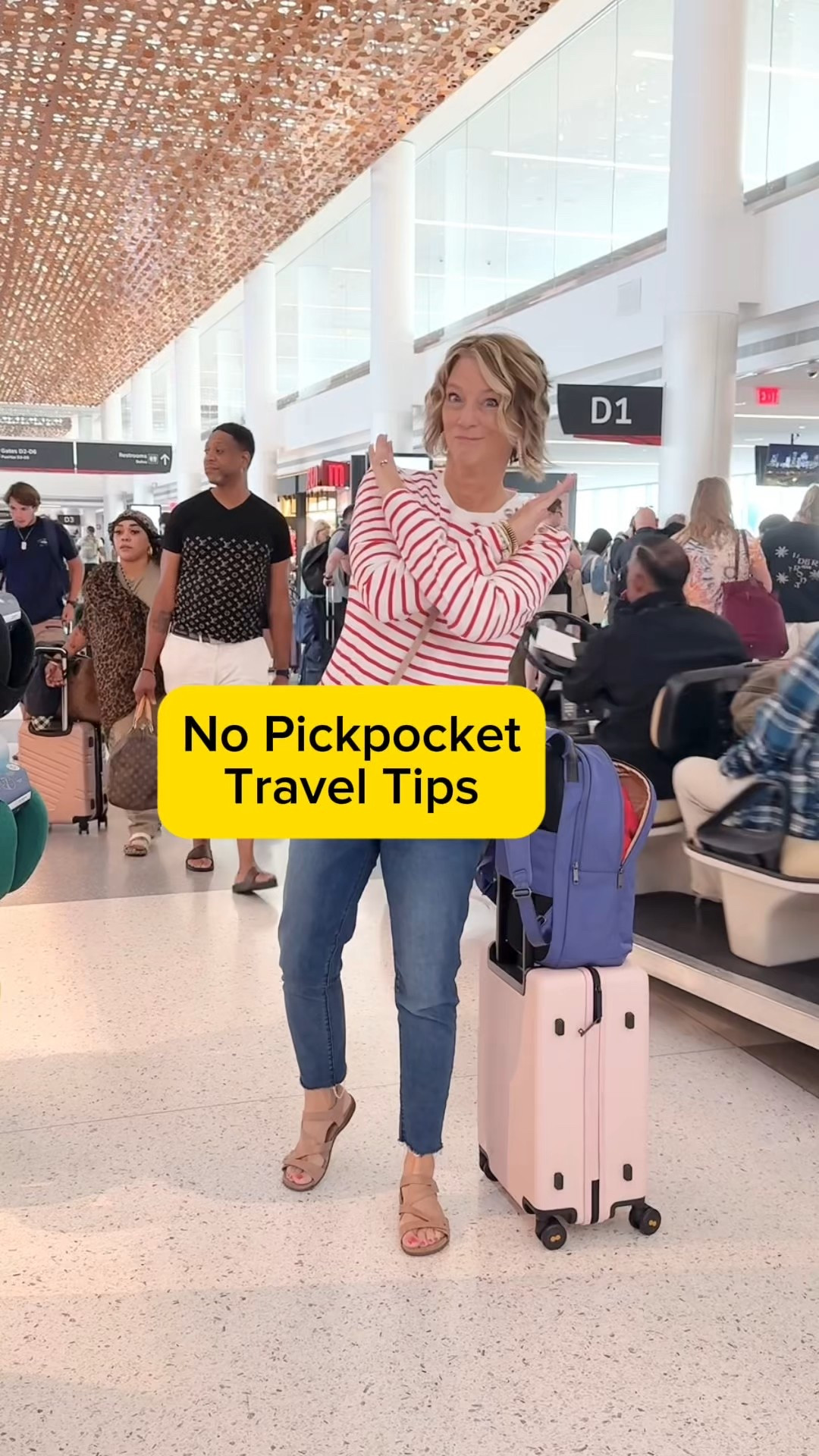 ✈️ This one travel tip will help you not get pickpocketed 💙 
1. I practice pulling out my wallet or reaching for euros before my trip, like a Christmas Market trip, for example. 2. But the most helpful tip is to wear a crossbody bag with a wire in the strap. The mesh panels are also laden with mesh wires. And they do not make the alarm go off in airport security. The slash-resistant strap slows down a criminal from stealing your valuables while traveling.
👨🏼‍✈️ I’m a Houston pilot wife sharing tips to help you “travel the globe without a worry in the world” on YTube and IG. #traveltips 
#pickpocket woman over 40, travel style, travel essential, anti-theft travel, travel gear, tips for tourists 

#LTKTravel #LTKOver40 #LTKItBag