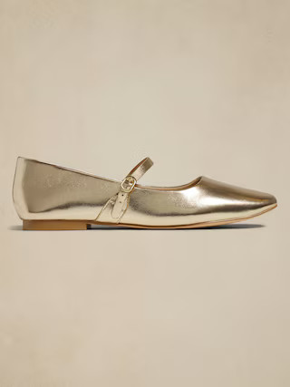 Vegan Leather Maryjane Ballet Flat | Banana Republic Factory