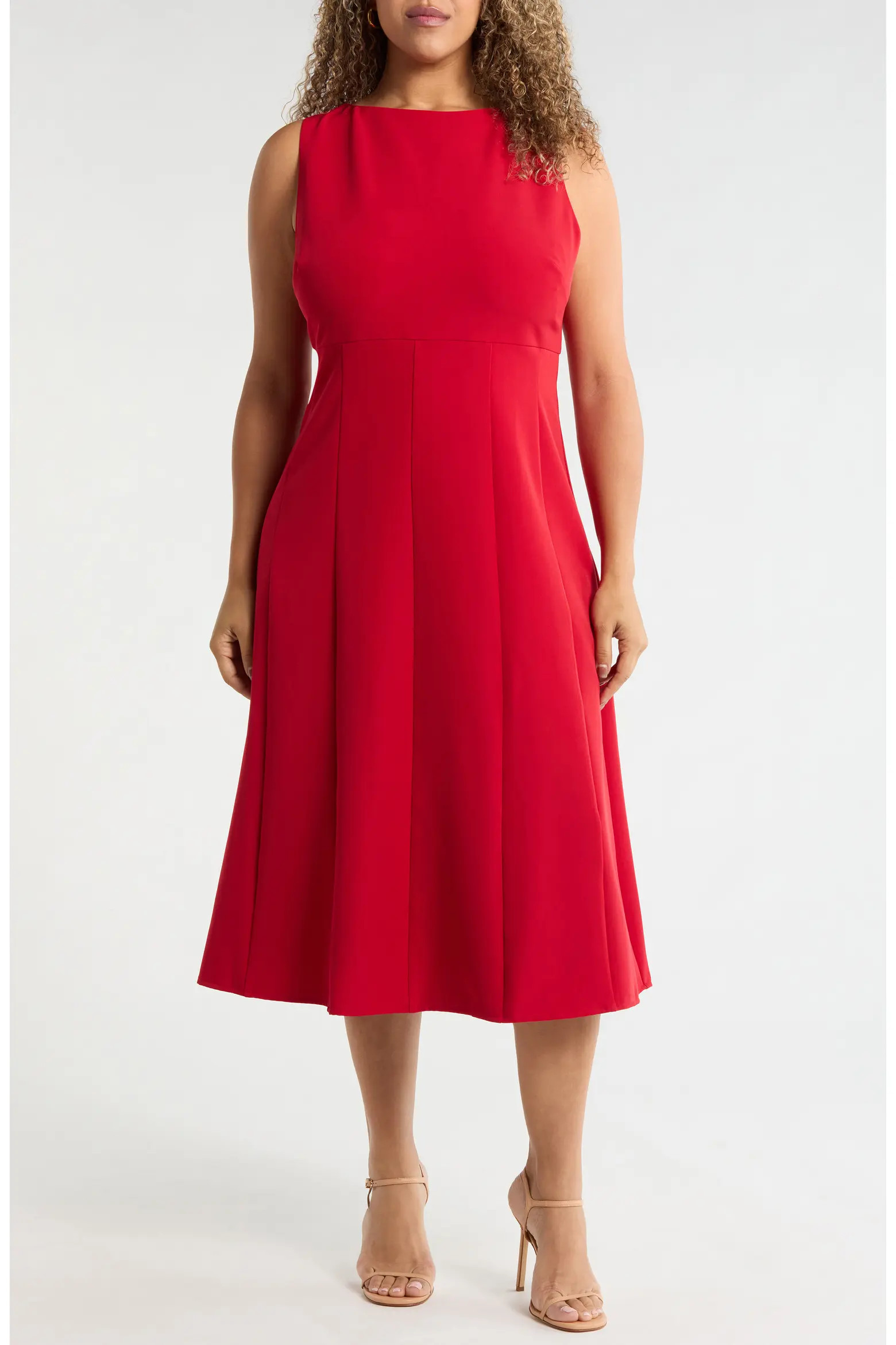 Bateau Neck Seamed Midi Dress (Women) | Nordstrom | Nordstrom