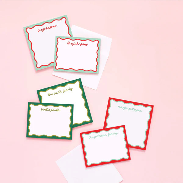 Holiday Wavy Personalized Notepad & Stationery Bundle | Joy Creative Shop