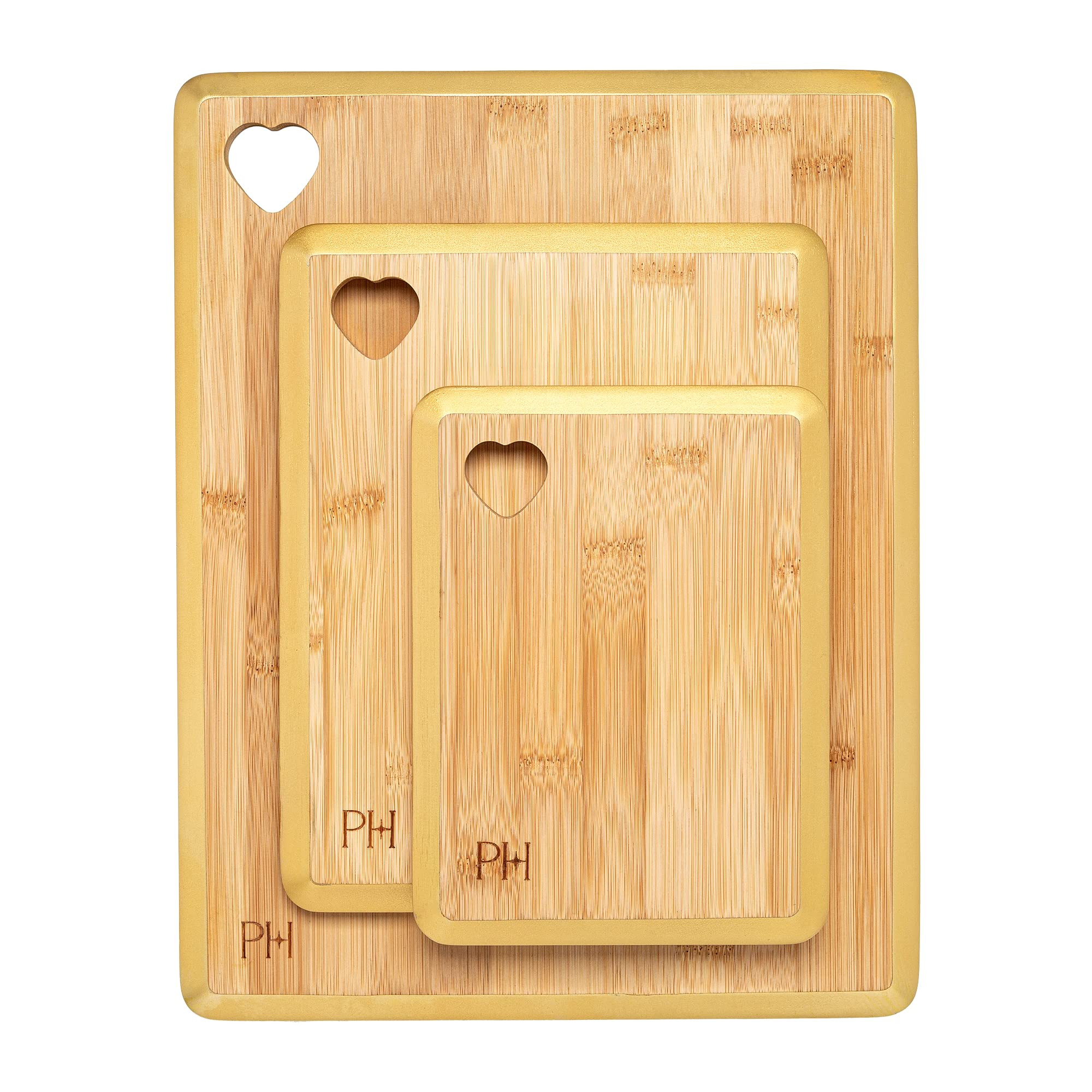 Paris Hilton Reversible Bamboo Cutting Board Set with Heart Shaped Cut-Out Design, Glamorous Gold... | Amazon (US)