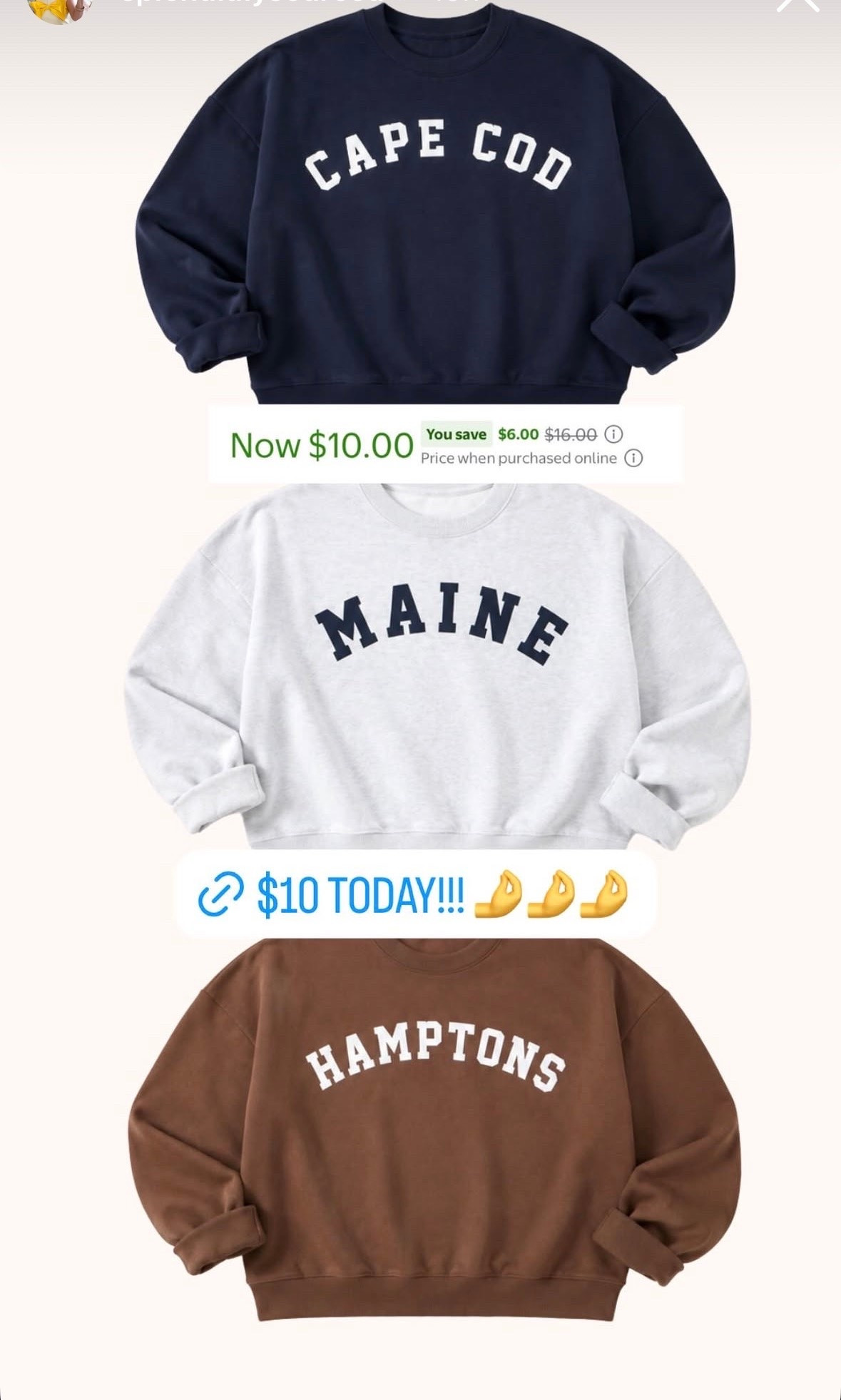 Only $10 these #crewnecksweatshirt amazing destinations #capecodesweatshirt #hamptonssweatshirt #mainesweatshirt  #sizeinclusive

#LTKSaleAlert #LTKPlusSize #LTKTall
