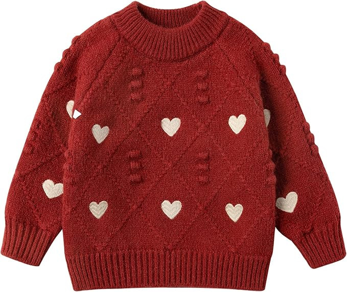 Curipeer Baby Girl Sweater Long Sleeve Knit Toddler Pullover Sweater Soft Crewneck Top for 2T-6T | Amazon (US)