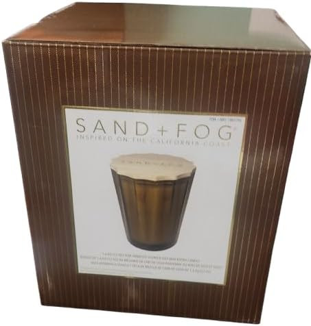 Sand & Fog 57oz Scented Soy Wax Blend Glass Scalloped Candle with Rubber Wood Lid Made with Essen... | Amazon (US)