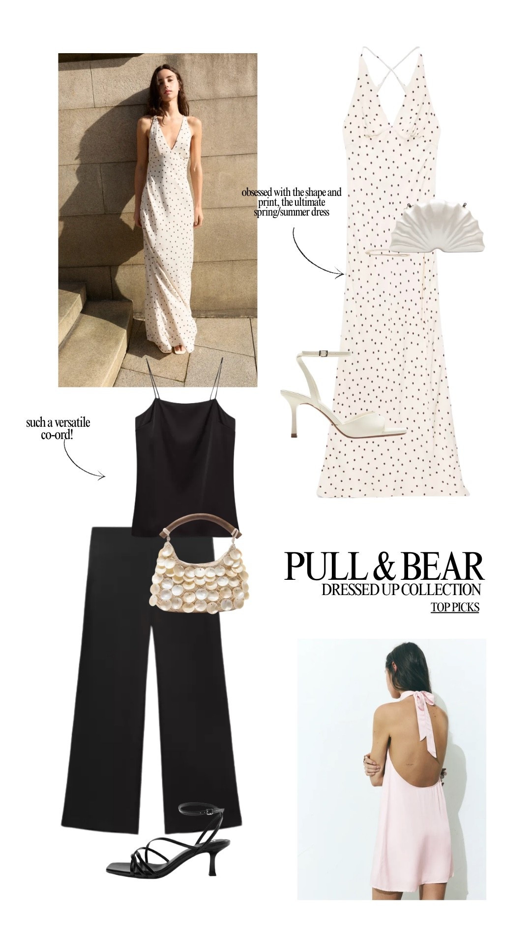 Pull&Bear Dressed Up Collection - my top picks! 
Summer dress, maxi dress, polka dots, satin trousers, clutch bag, summer outfits, spring outfits 2026, Occasionwear, Partywear #PullandBearCommunity #DressedUpCollection #PartyDressing #Occasionwear #ad

#LTKdresses #LTKsummer #LTKspring