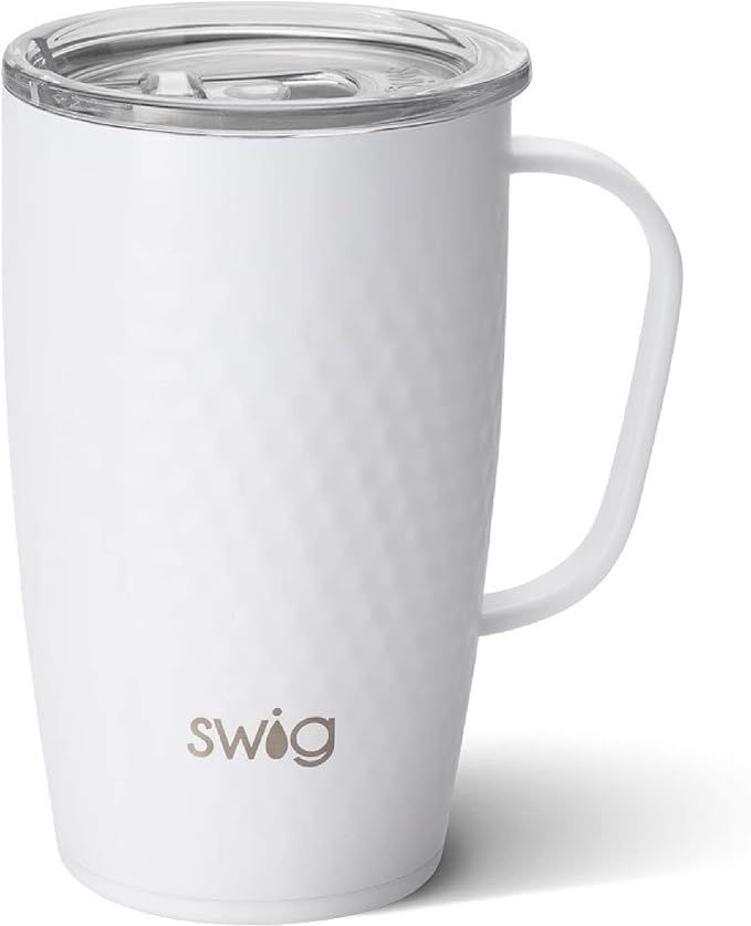 Swig Life 18oz Travel Mug with Handle and Lid, Stainless Steel, Dishwasher Safe, Cup Holder Frien... | Amazon (US)