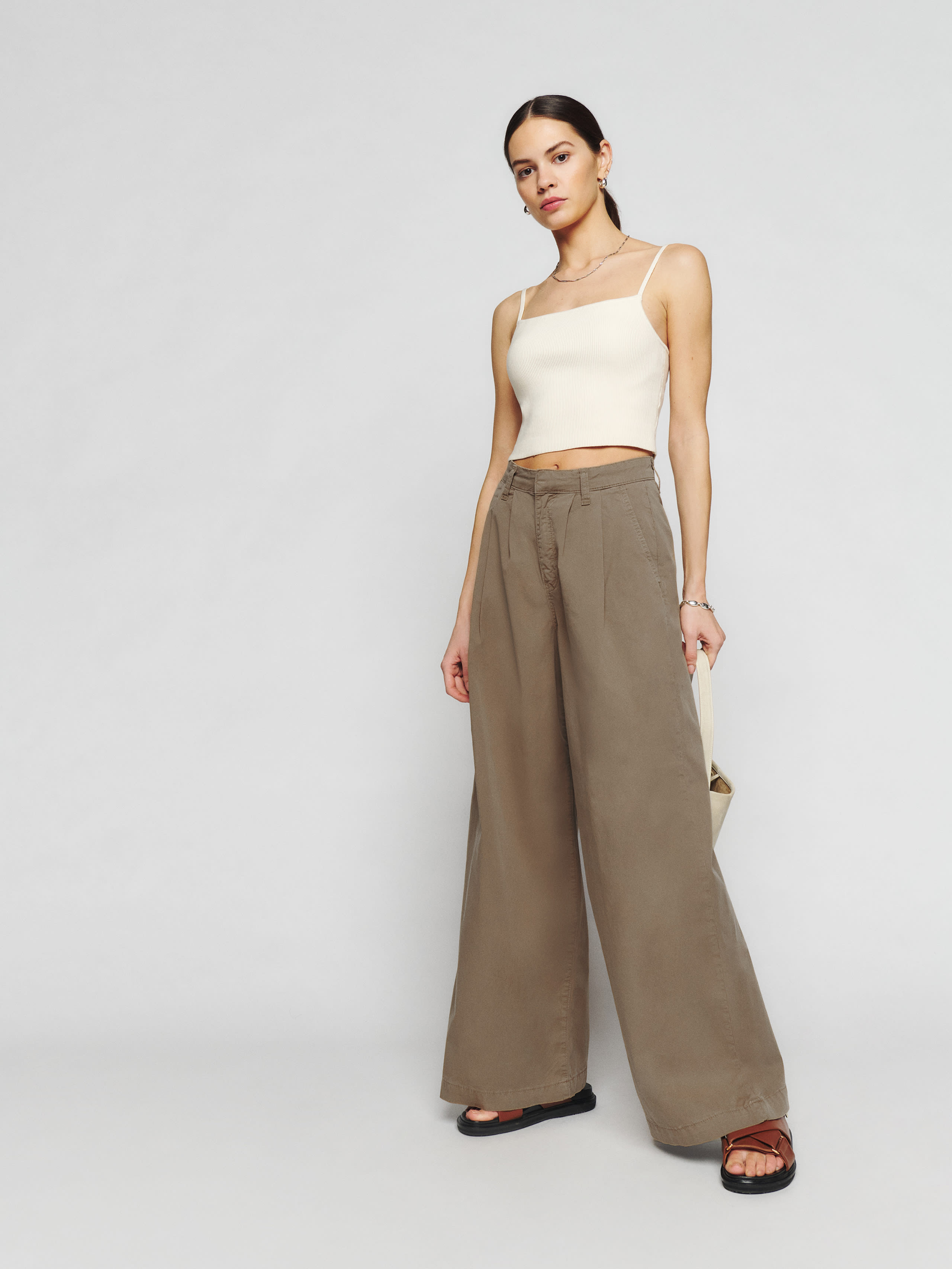 Lowe Super Wide Leg Pleated Pants | Reformation (Global)