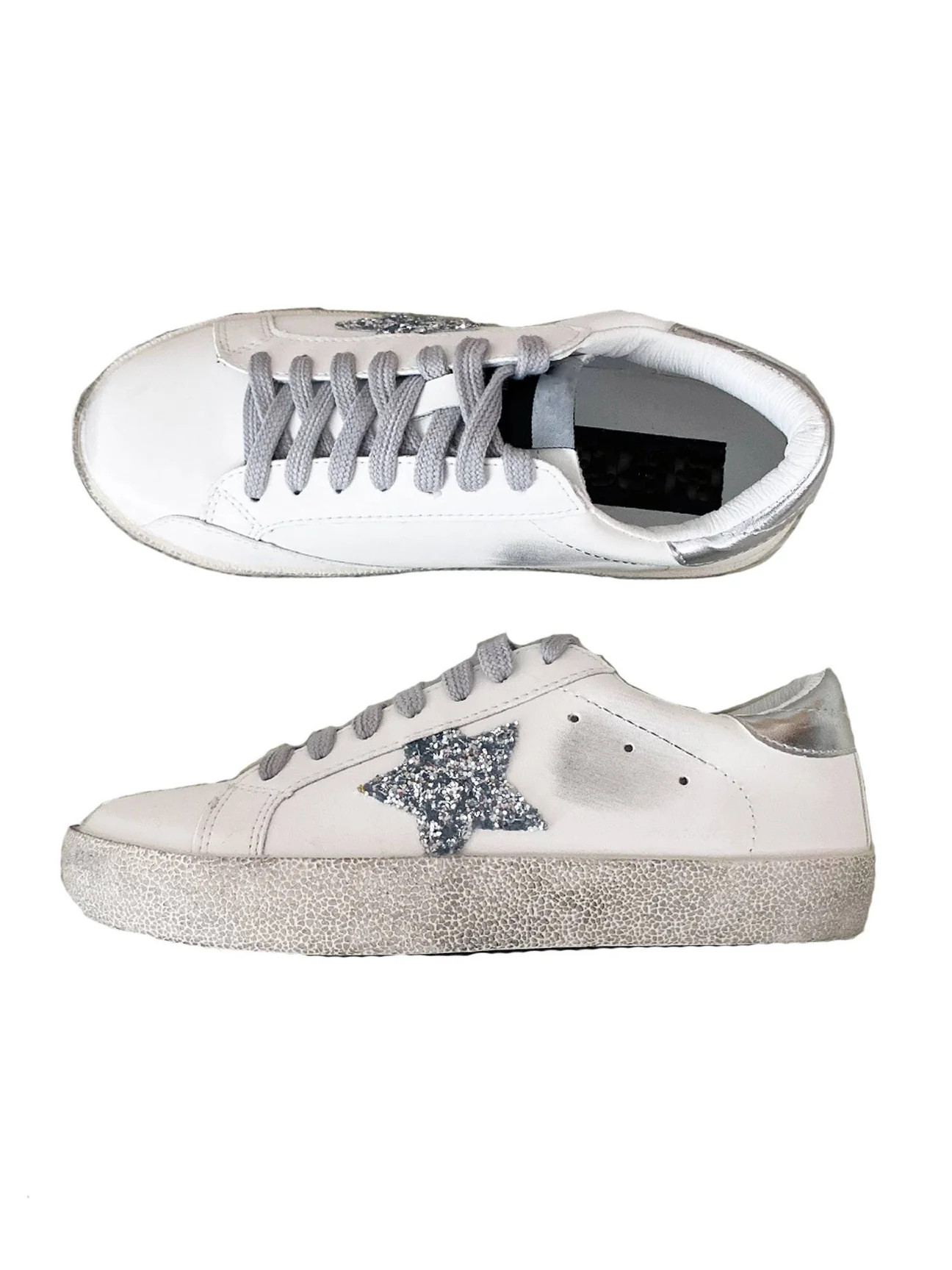 'Vanessa' Sequinned Star Distressed Sneakers (6 Colors) | Goodnight Macaroon