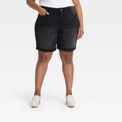 Women's Plus Size High-Rise Jean Shorts - Ava & Viv™ | Target