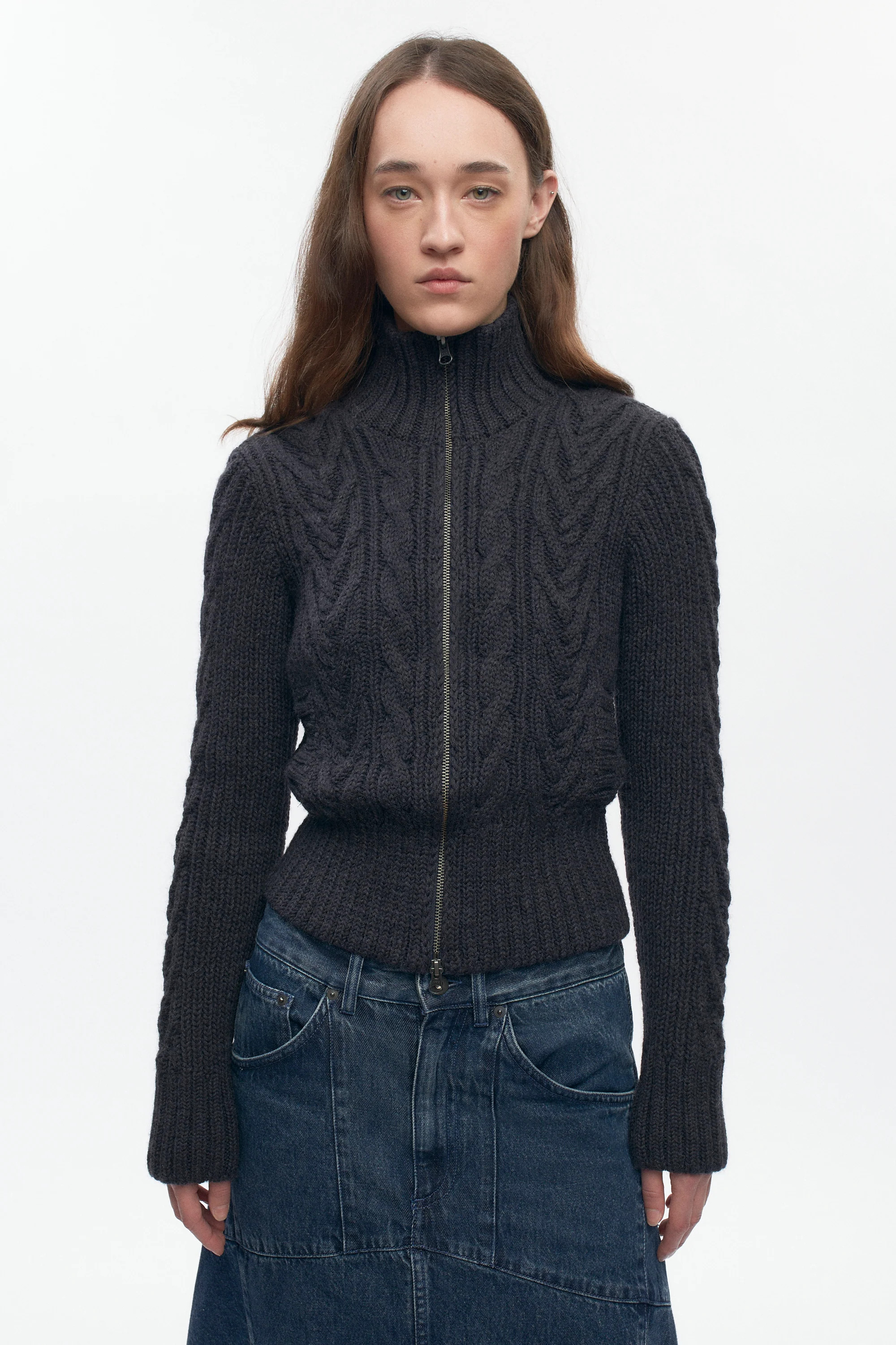 Women's Cable Zip Sweater | Kotn