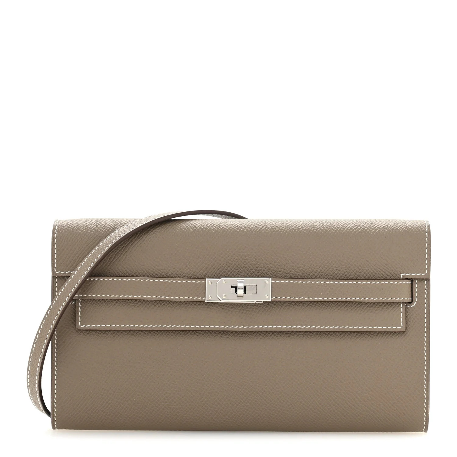 Epsom Kelly Wallet To Go Etoupe | FASHIONPHILE (US)