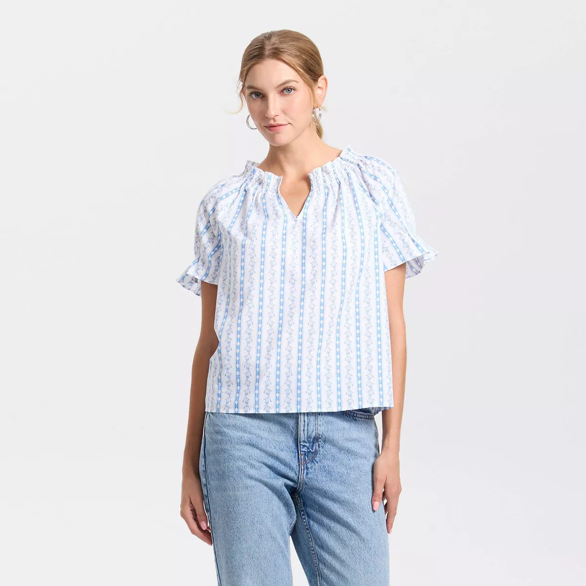 Women's Short Sleeve Smocked Blouse - Universal Thread™ | Target