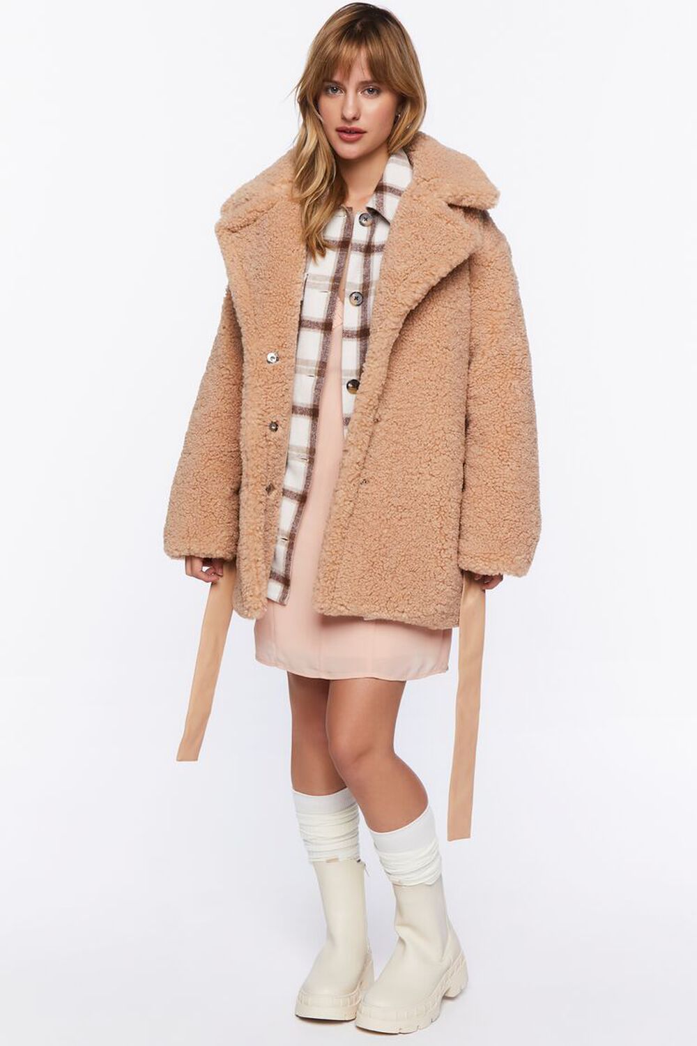 Faux Shearling Wrap Teddy Coat | Forever 21 (US)