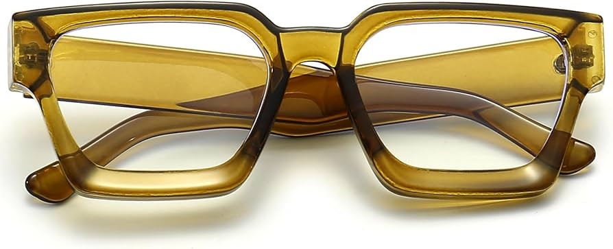 AIEYEZO Square Thick Frame Glasses for Women Men Fashion Blue Light Glasses Trendy Chic Computer ... | Amazon (US)