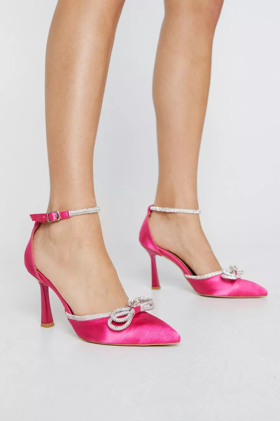Satin Diamante Trim 2 Part Court Heels | Nasty Gal (US)