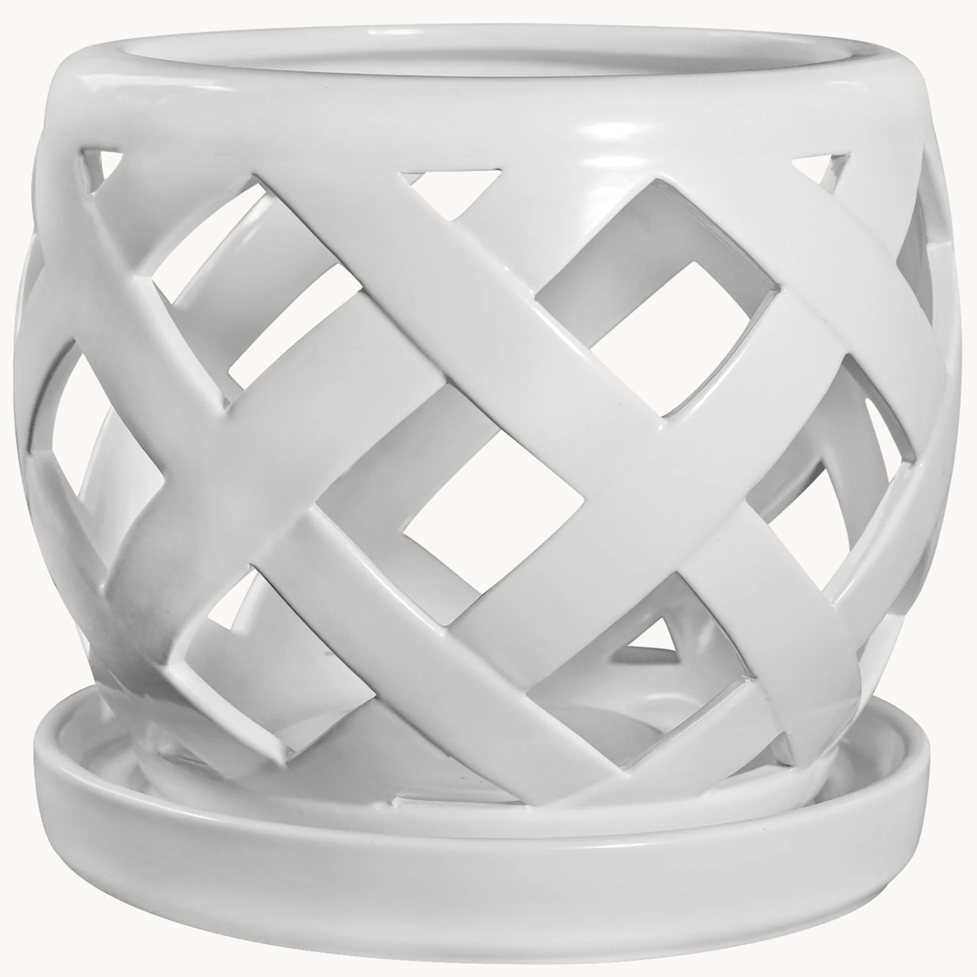 Mainstays Pottery 6" White Ceramic Orchid Pot - Walmart.com | Walmart (US)