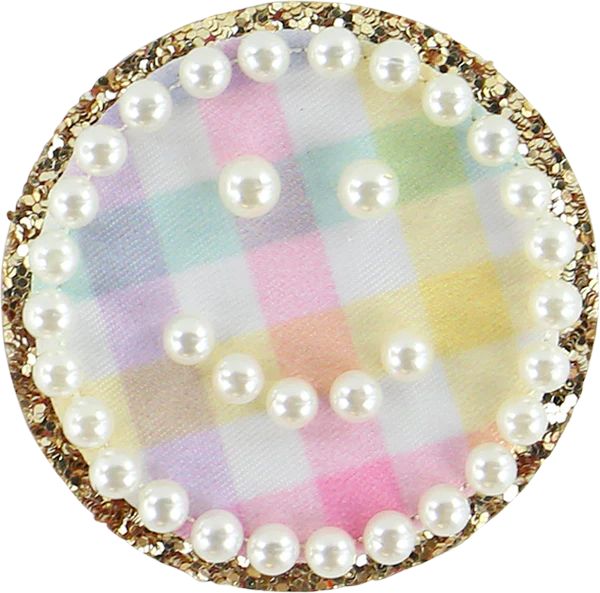 Rainbow Gingham Pearl Smiley Face Patch | Stoney Clover Lane