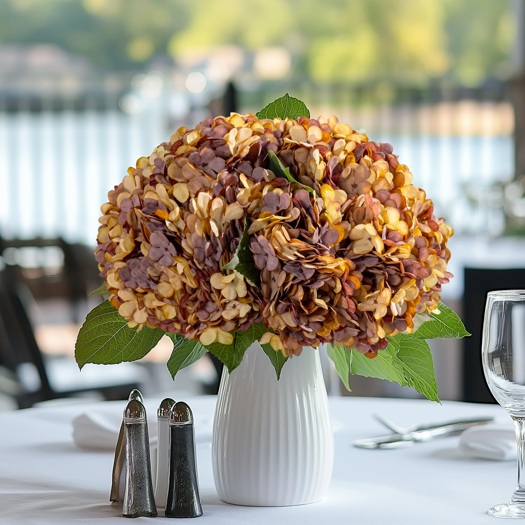 10PCS Fake Hydrangea Artificial Flowers Hydrangea Bouquet for Home Wedding Bridal Bouquet Office ... | Amazon (US)